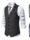 Men's Herringbone Tweed Suit Jacket, Vintage Lapel, Single-Breasted, Solid Color, Niche Design Vest