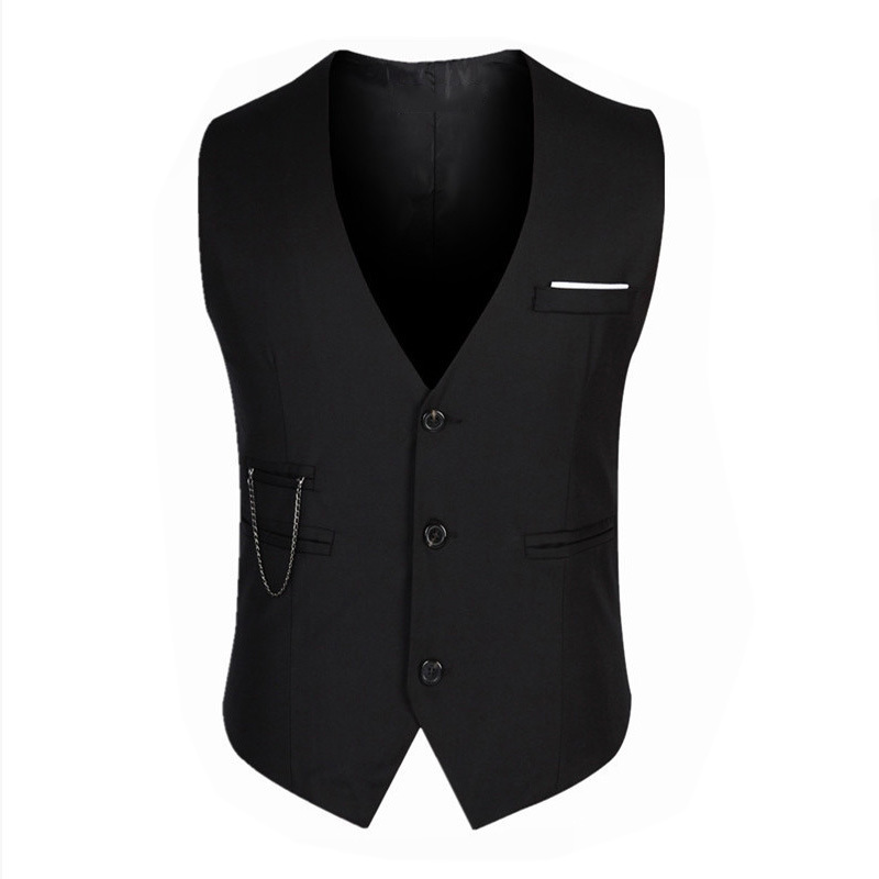 Personalized Suit Vest for Men, Black Casual Suit-Style Vest, Trendy Hotel Workwear Vest, Hairstylist Cool