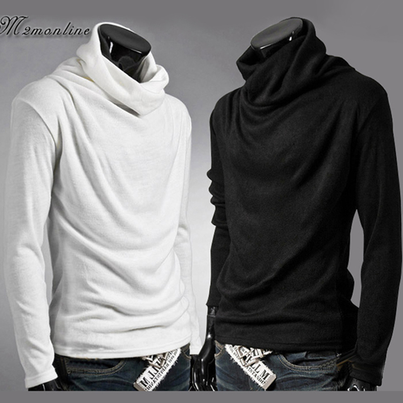 Spring black long sleeve T-shirt High collar bottom shirt men's high collar wave hairstylist clothes Nets 100 hitch blouses