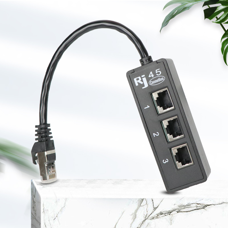 Network Cable Splitter Rj45 Eight-Core Gigabit Port Network One-To-Three Port Converter Network Port One-To-Three Splitter Network Cable Splitter Rj45 Eight-Core Gigabit Port Network One-To-Three Port Converter Network Port One-To-Three Splitter