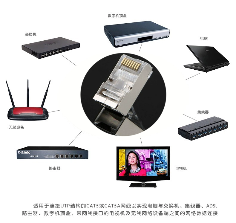 Cáp mạng tinh thể mạ vàng đồng nguyên chất đầu tinh thể siêu năm RJ45 kết nối cáp mạng đầu tinh thể 8P8C miễn phí vận chuyển
