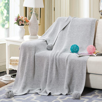 Pumpong ball wool blanket 2017 Autumn new cotton knitted sofa blanket decorative blanket soft model room photo