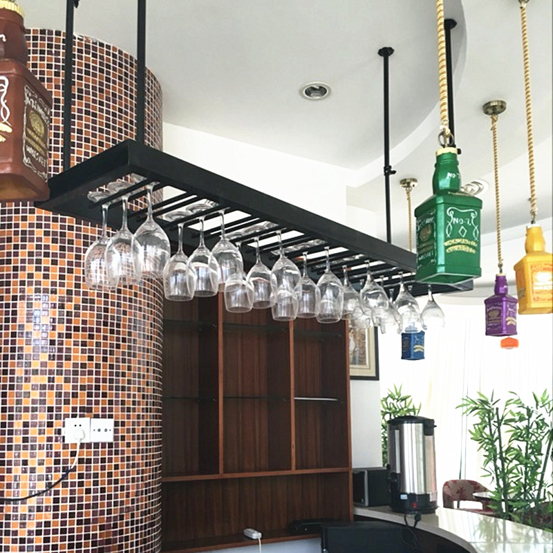 Bar bar table wine cup holder wine cup holder home wine cup holder hanging wine cup holder upside down creative simple hanging cup holder