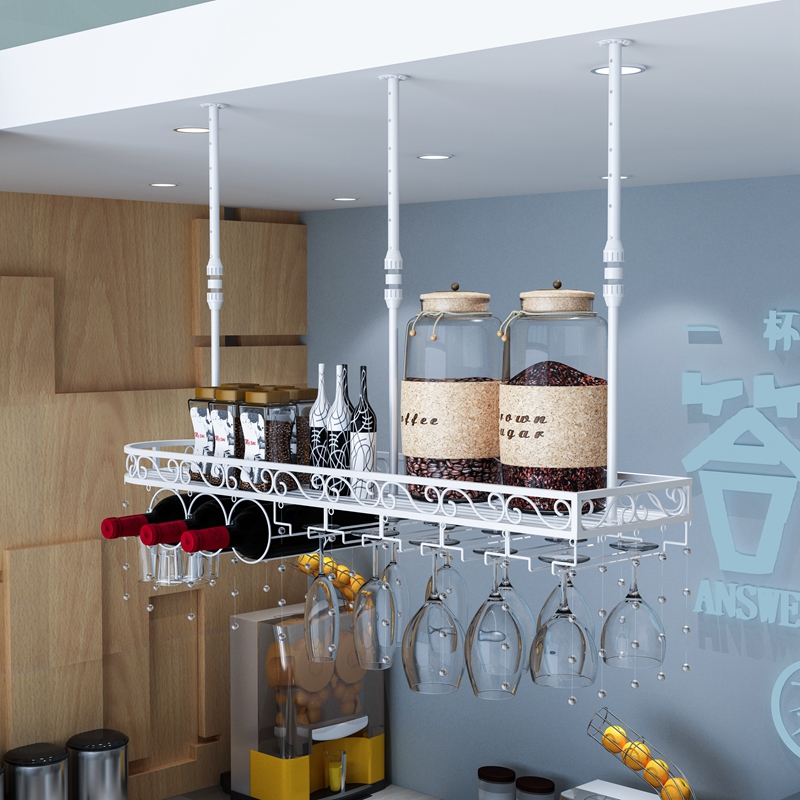 Eurostyle Hanging Red Wine Glass Shelf Upside Down Wine Rack Home Creative Wine Cabinet Decorated Hanger Swing bar Table High foot cup holder