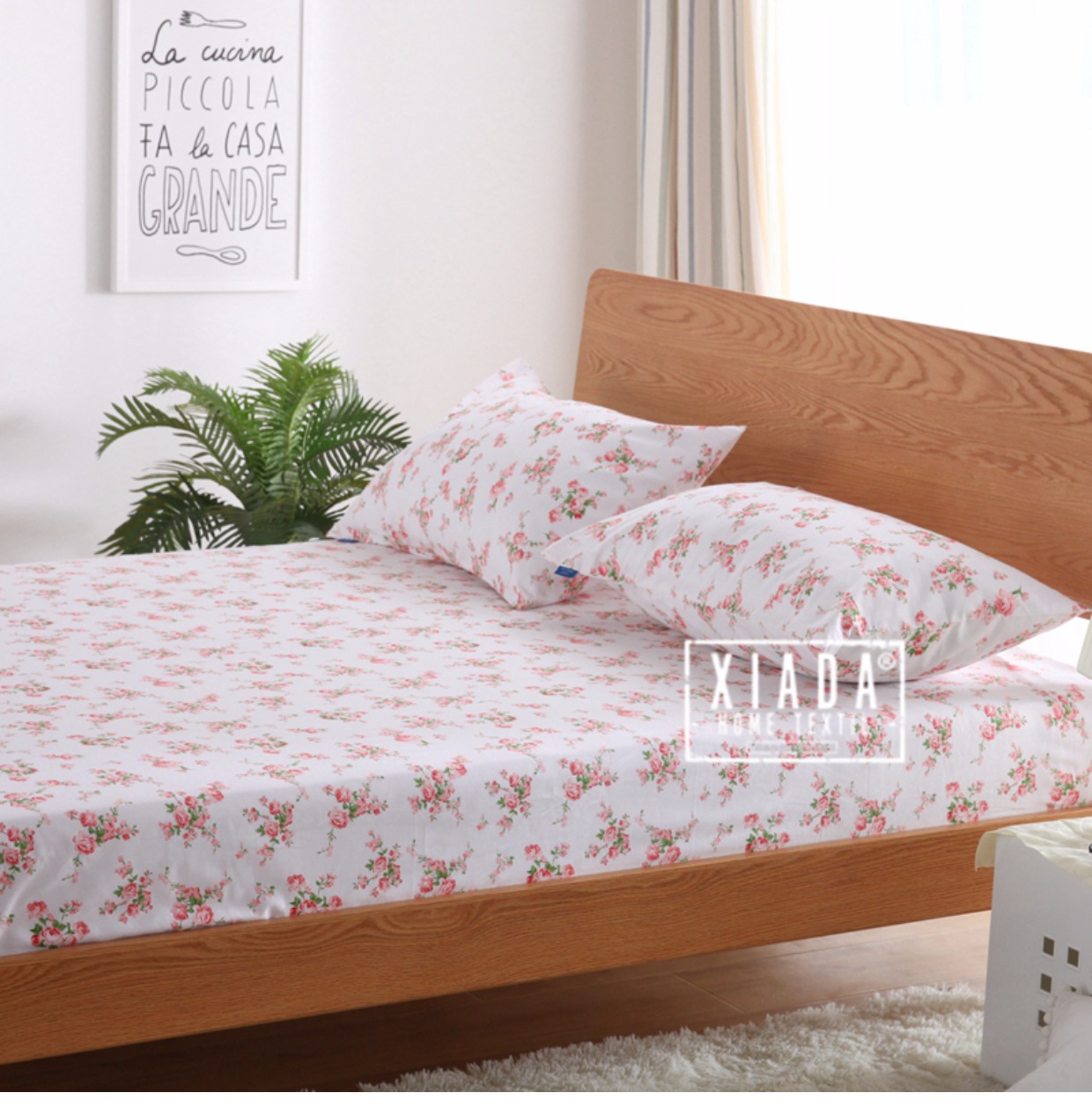 Tấm mảnh vải bông 1,5m 1.8m2.0 khăn trải giường cotton twill Single Double nhỏ màu trắng hoa - Khăn trải giường ga trải giường 2mx2m2