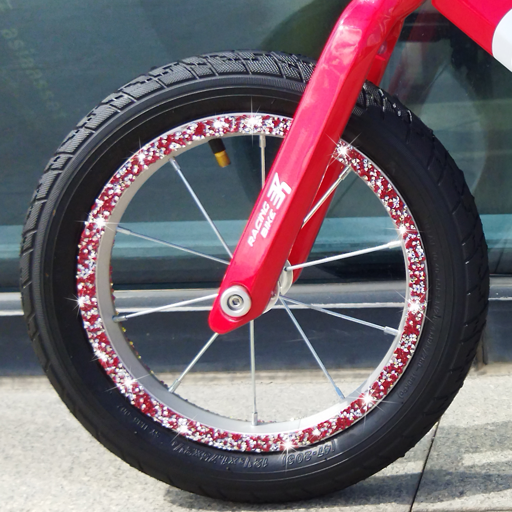 Children's car balance car bicycle decoration reflective patch tire sticker luminous strip sticker night cycling sticker