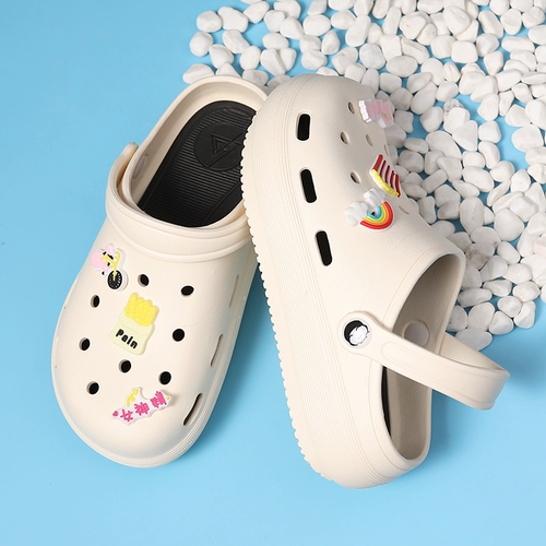 Tide, нескользящие тапочки в стиле Crocs на платформе, милые пляжные мюли, закрытый носок, подходят для носки на улице, коллекция 2023