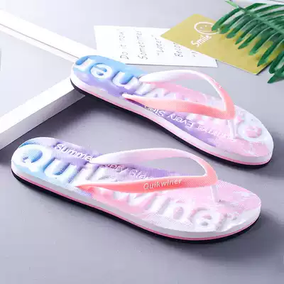Flip slippers women 2021 New Spring bathroom flat non-slip clip Beach beach slippers wear fashion sandals shoes