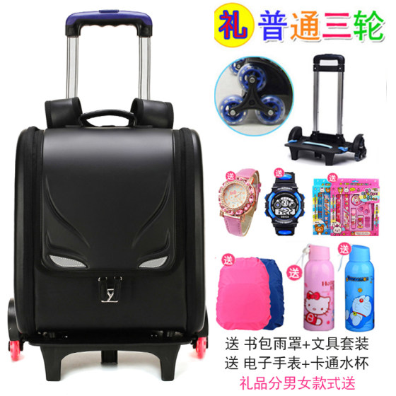 Japanese schoolbags for grade 1-3-6 men and women, burden-reducing waterproof stair-climbing three-wheel trolley case 5