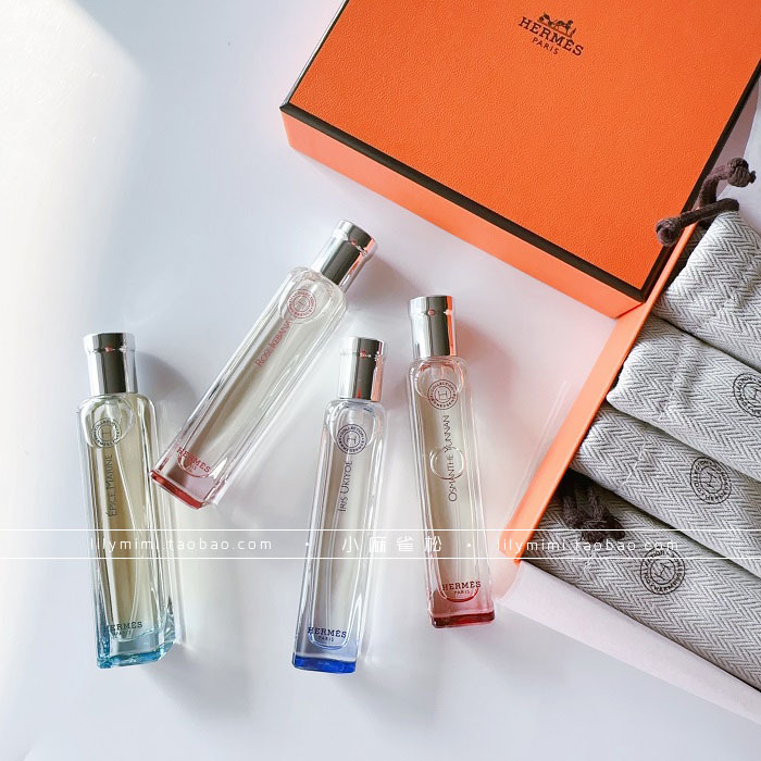 Hermès Perfume Set Gift Box 15ml×4 Rose Flower Path Iris Floating Ocean Spicy Fragrance Yunnan Osmanthus