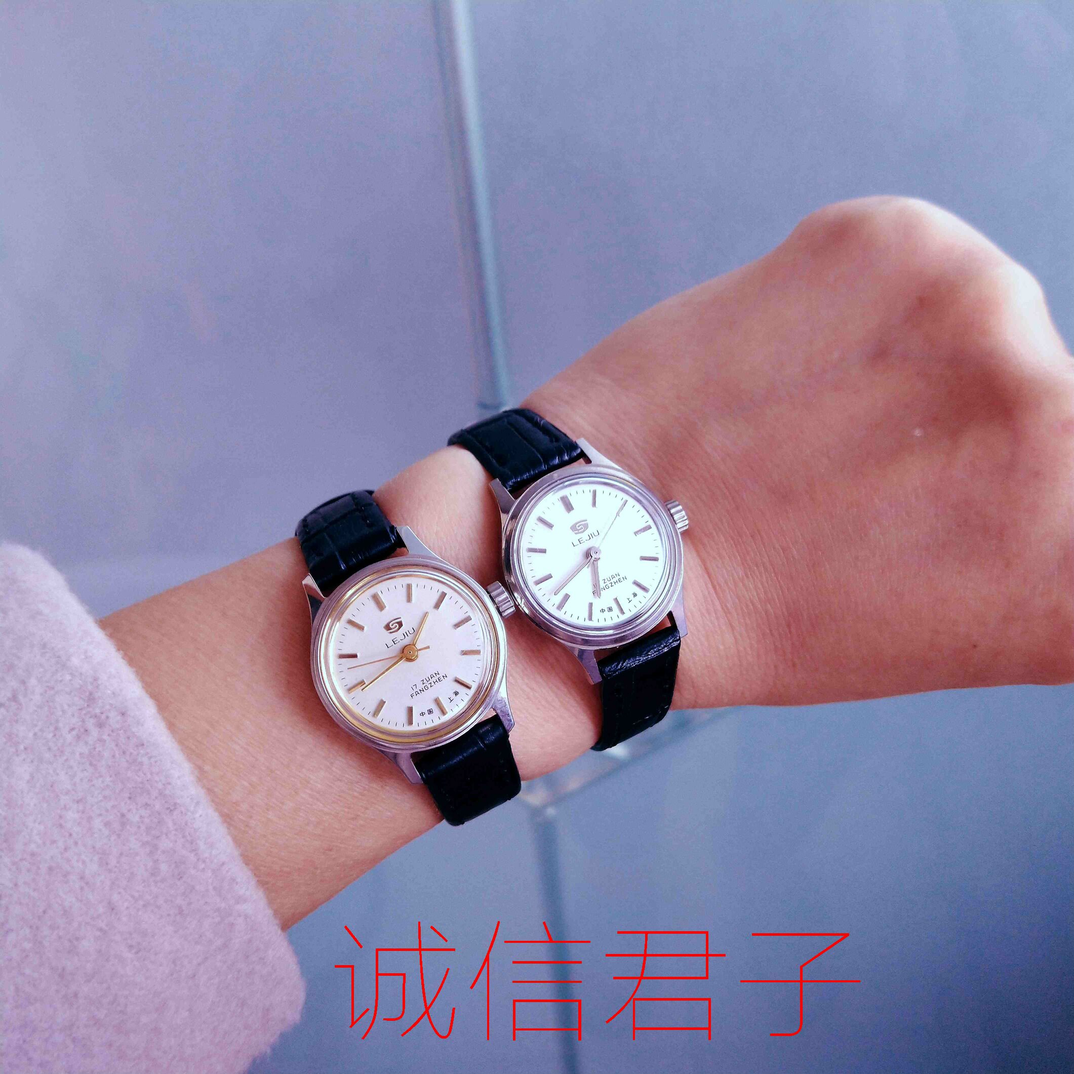 Antique Collection Inventory Old Shanghai Qianjin Watch Factory Manual Mechanical Movement Watch Round Pointer Leather Women's Watch
