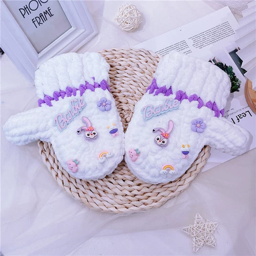 Перчатки ручной работы, плетеный удерживающий тепло мультяшный милый набор материалов, «сделай сам», рождественский подарок, подарок на день рождения