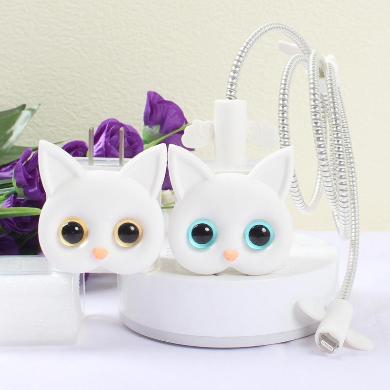 Apple 13 12 13pro mini 11pro max ipad98 phone 20w charger sticker data line Wound Rope Cartoon Kitty film Decorative Film Soft