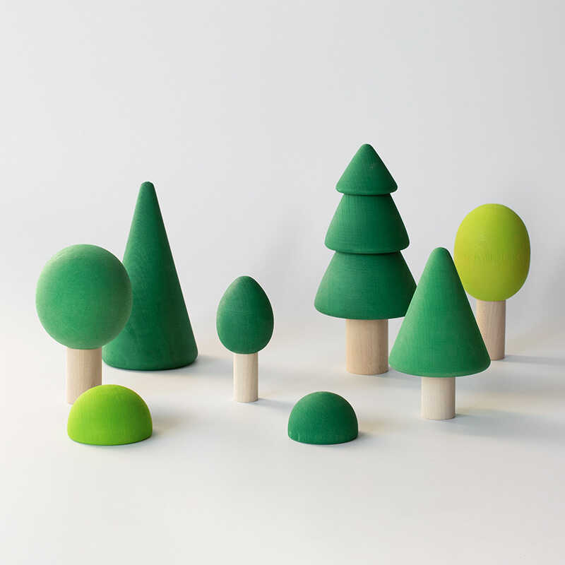 Forest Tree Nordic Style ins Children's Solid Wood Rainbow Building Blocks Pretend Play Toys Children's Room Decoration