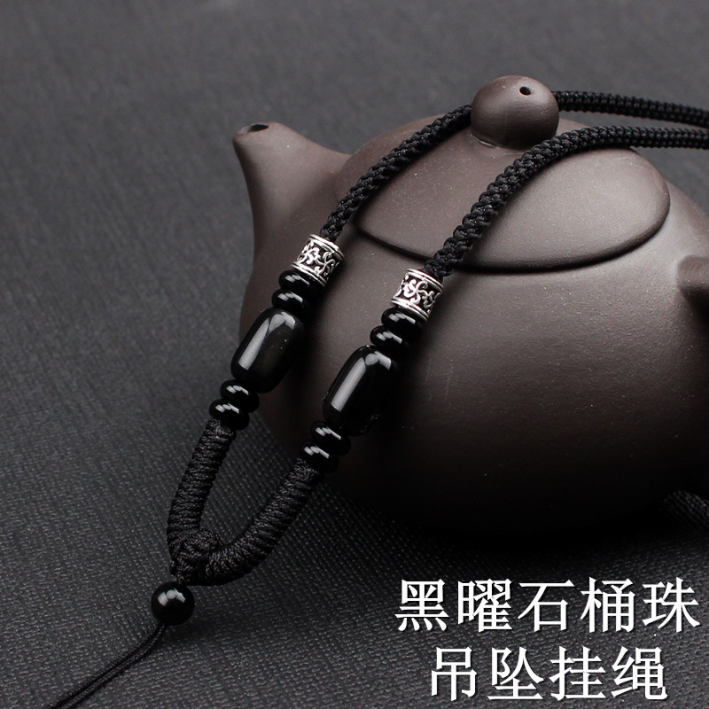 Hand knitting Diamond Jinghong Eye Obsidian Eye of the Buddha necklace pendant rope for men and women