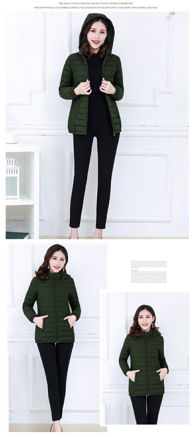 Áo khoác cotton chống mùa nữ ngắn phần nhẹ xuống đệm bông kích thước lớn mẹ phiên bản Hàn Quốc của chiếc áo khoác mùa đông tự trồng bông nhỏ váy trung niên đẹp
