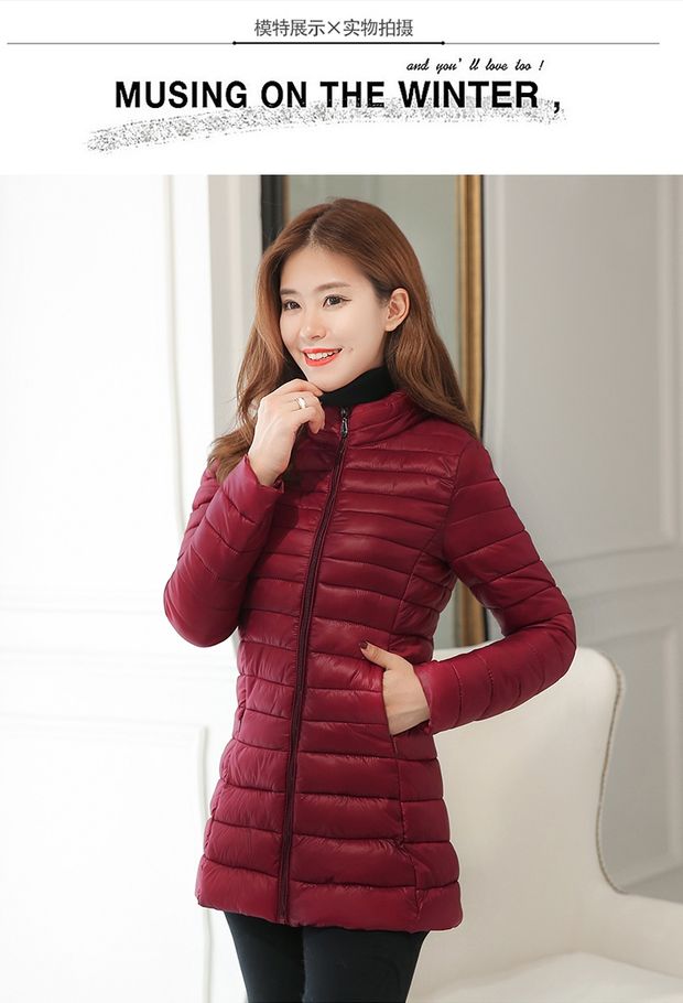 2018 chống mùa giải quyết xử lý áo bông nhỏ nữ dài phần mỏng mỏng áo khoác cotton xuống áo khoác bông thủy triều áo khoác mũ lông nữ