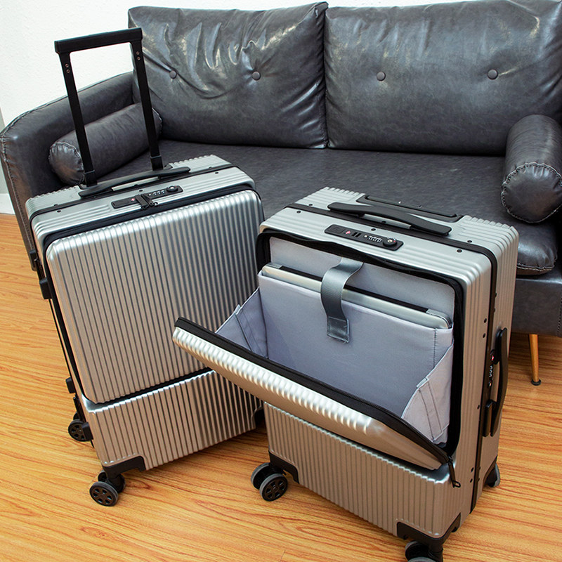 Business front opening suitcase male trolley case mute universal wheel female 20 inch 24 boarding case computer travel case