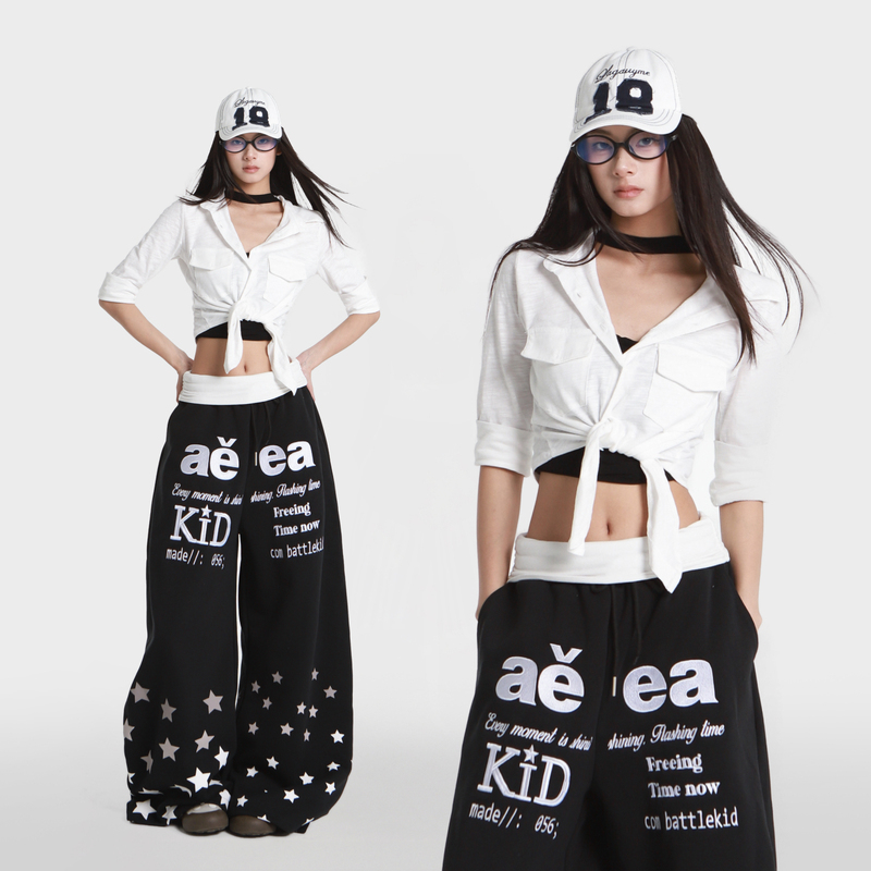 Lin Xiaohua White Knotted Short Shirt for Women, Jazz Dance Outfit, Spring and Summer Sexy Slim Fit Crop Top T-Shirt