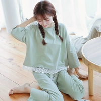 Phiên bản Hàn Quốc của bộ phim hoạt hình lady pyjama dài tay giản dị kích thước lớn cô gái dễ thương phù hợp với mùa xuân và mùa thu đông dịch vụ nhà bộ đồ dài tay nữ