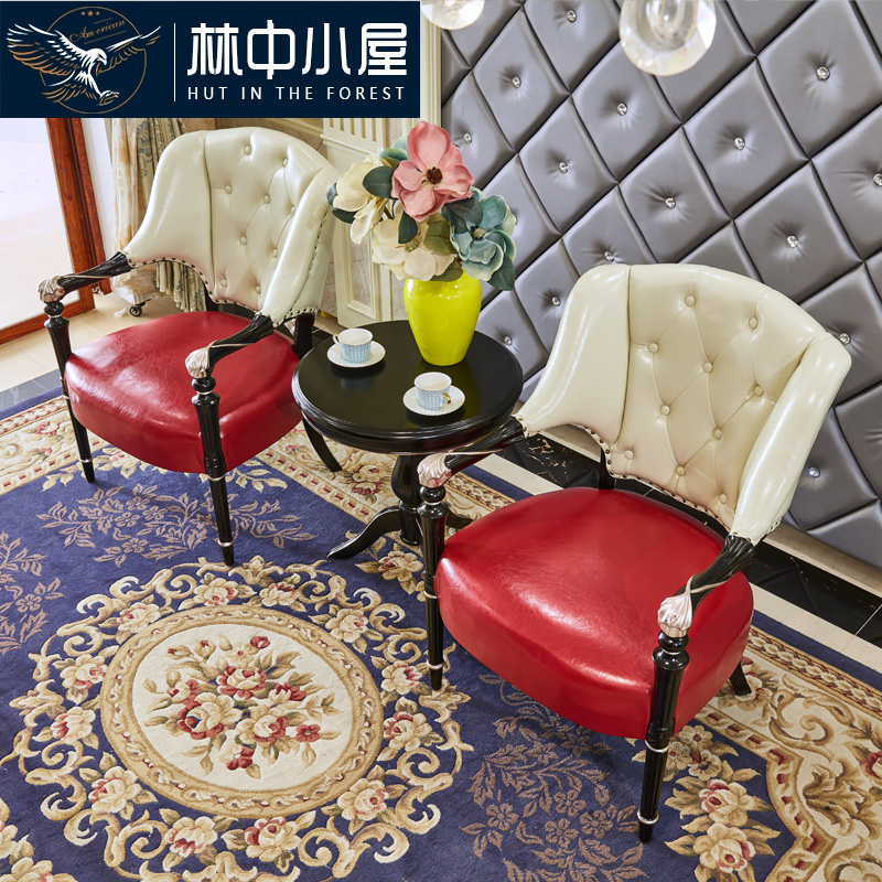 Eurostyle Casual Table And Chairs Three Sets Combination Genuine Leather Single Sofa Chair Subbedroom Balcony Sloth Backrest Tiger Chair