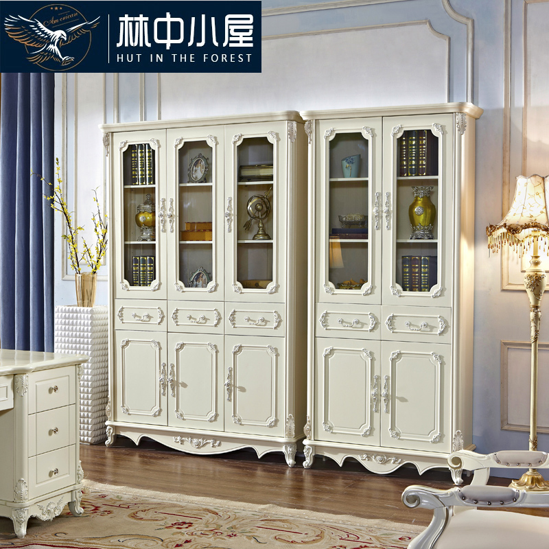 Eurostyle Bookcase Two Doors Three Doors Bookcase Cabinets Facial-style Bookcase Furniture White Carved Bookcase Cabinet Display Cabinet Partition Bookcase