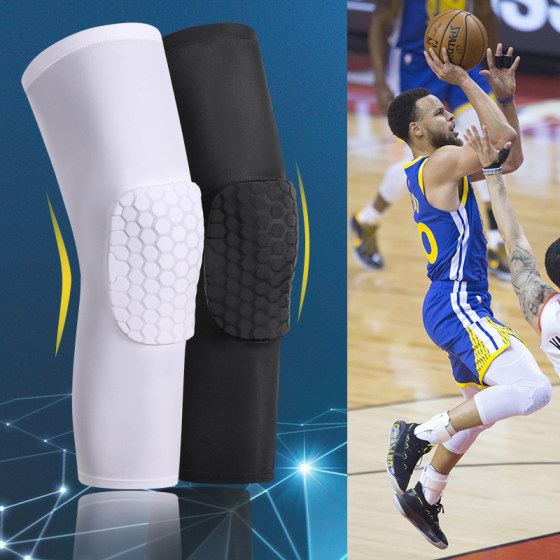 Basketball knee pads honeycomb anti-collision paint for men and women breathable summer cropped trousers set short section long section professional knee protector