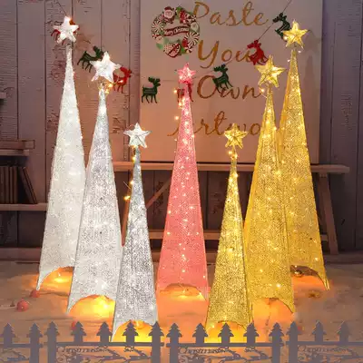 Wrought iron tree storefront lighting scene layout shop atmosphere shopping mall window decoration ornaments