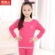 Đồ lót trẻ em ở Nam Cực cộng với bộ đồ nhung dày nam và nữ đồ lót mùa thu và mùa đông Đồ lót cổ tròn quần dài mùa thu quần dài đồ ngủ đáng yêu cho bé