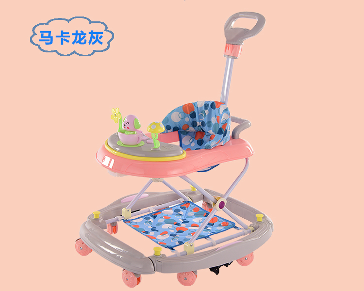 Bé sơ sinh con toddler walker 6 7-18 tháng đa chức năng chống rollover tay đẩy có thể mất các dòng trường với âm nhạc