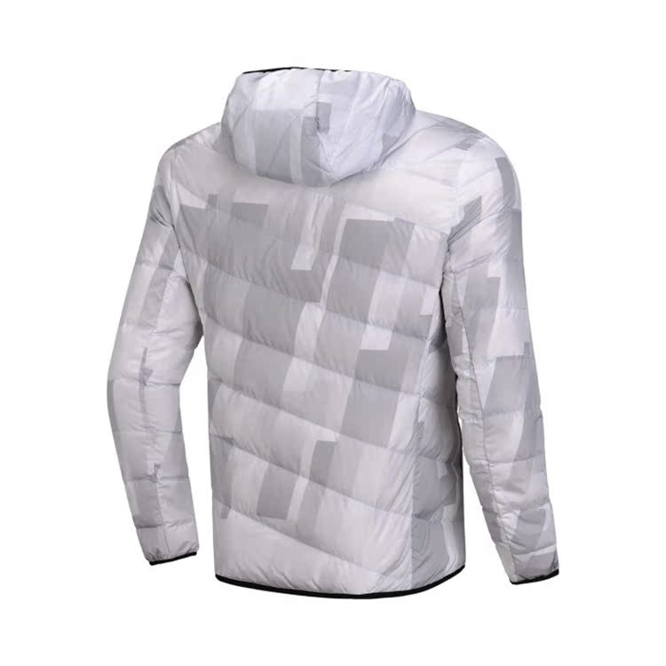 Li Ning ngắn xuống áo khoác nam đào tạo áo khoác ấm áp nam mùa đông trùm đầu màu trắng xuống quần áo thể thao AYMN049 áo khoác lông vũ