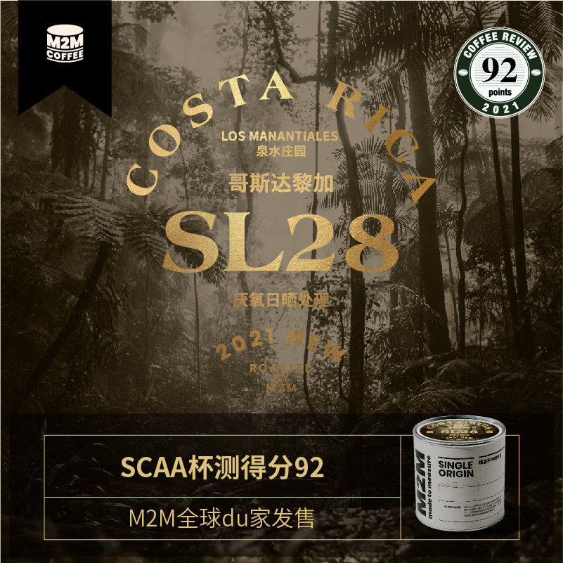 M2M SL28 Cinnamon Hand Punched Specialty Coffee Beans Costa Rica Spring Water Estate Anaerobic Sun 100g