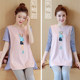 2023 new spring clothing for pregnant women, Korean version, mid-length round neck T-shirt, bottoming shirt, long-sleeved top, maternity clothing, summer clothing