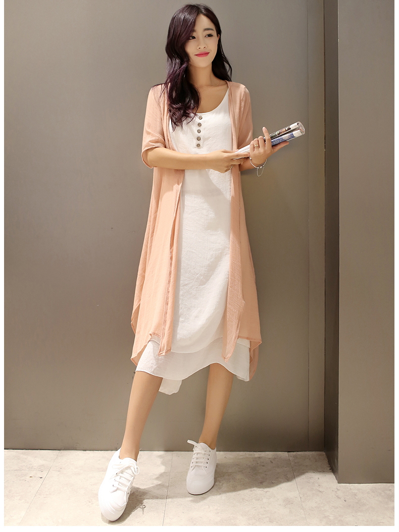 Mùa hè thai sản dress dress 2018 new loose kích thước lớn mang thai váy dài mùa hè ăn mặc phụ nữ mang thai hai mảnh váy