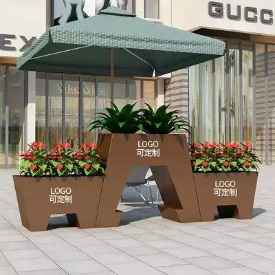 Sample House Display Center outdoor flower box combination hotel courtyard terrace flower tank milk tea shop municipal engineering external swing flower bed customization