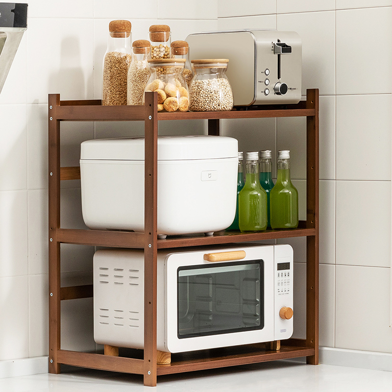 Trojan Kitchen Shelf Microwave Countertop Storage Seasoning Oven Storage Floor Supplies Home Daquan