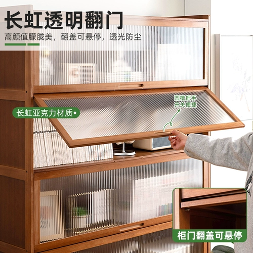 Книжная полка, книжный шкаф из натурального дерева, простой стенд для спальни