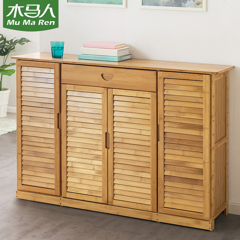Wooden horse man anti-dust shoe cabinet Home doorway shoe rack multilayer simple non-solid wood Dormitory Containing storage shelving