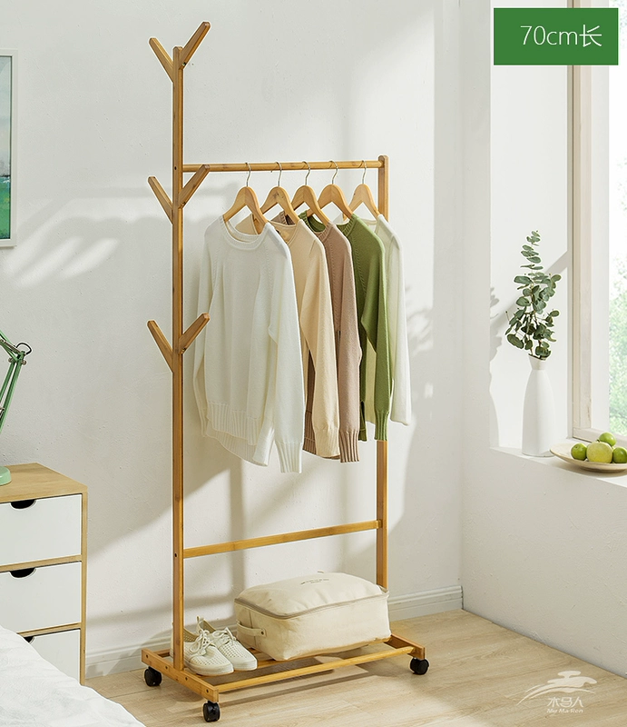 Trojans áo đơn giản giá sàn phòng ngủ gỗ rắn treo quần áo lưu trữ quần áo lưu trữ hộ gia đình đơn giản hiện đại - Kệ tủ đựng giày dép bằng gỗ