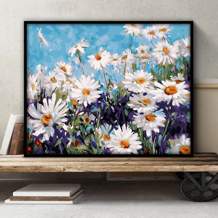 diy digital oil painting characters cartoon drawing room scenery floral filling color handmade oil color hand-painted decoration painting one thousand kikufly
