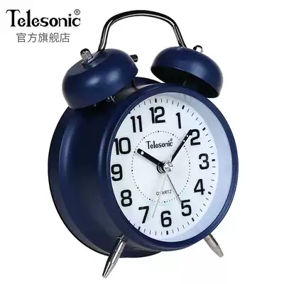 TELESONIC Uranus bedside Silent Alarm Clock metal ringing alarm clock watch students children bedroom simple clock