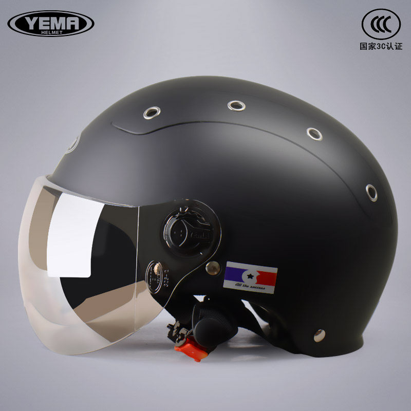 3C Certified Mustang M3 Electric Locomotive Safety Helmets for Men and Women Summer Sunscreen Double Lens Half Helmets Portable Safety Helmets