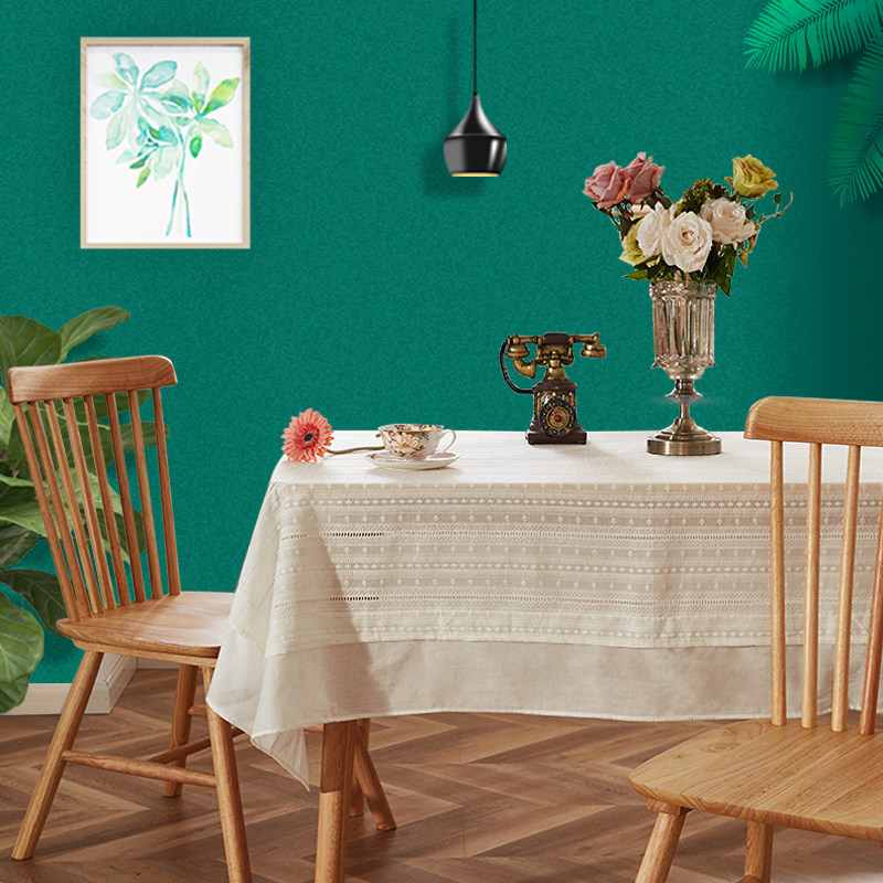 Real Xin Tablecloth Nordic Light Lavish Retro Fields Garden Pure Cotton Dining Bouquet White Hollowed-out Embroidered Full Cotton Tablecloth Rectangle