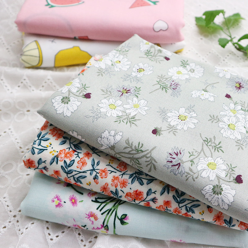 Artificial Cotton Cloth Baby Clothing Miansilk Fabrics Children Sleeping Clothes Summer Printed Fabric Clothing Foreign Clothing Fabrics