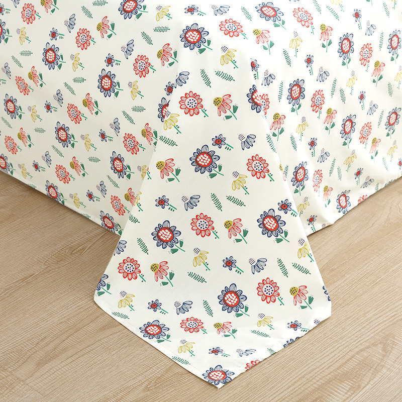 Full cotton sheet Single piece 1 5m1 8 m pure cotton student Dormitory 0 9 bunk beds 1 2 single double bed quilts