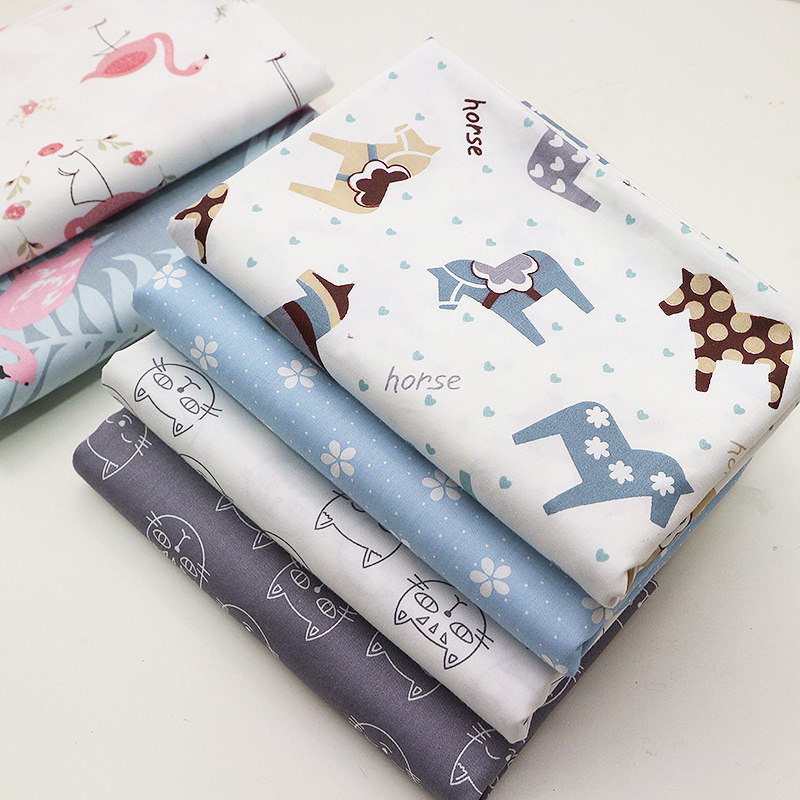 Pure cotton fabric Baby twill fabric Children's bedding quilt cover cartoon printed cotton baby sheets AB version of the fabric