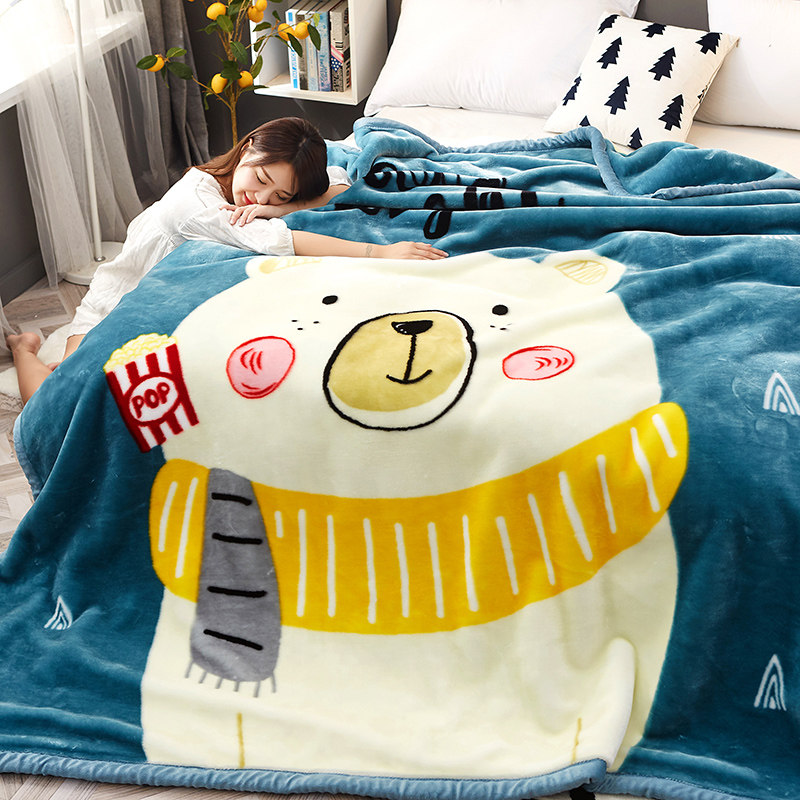 Rascher Blanket Quilt Thickened Coral Suede Blanket Summer Thin office Nap Air Conditioning Blanket Winter