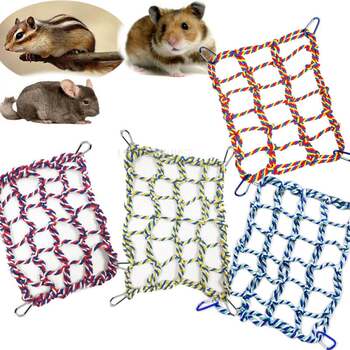 Hamster gecko maned lion lizard squirrel woven climbing net bird toy hammock net small pet cockatiel toy