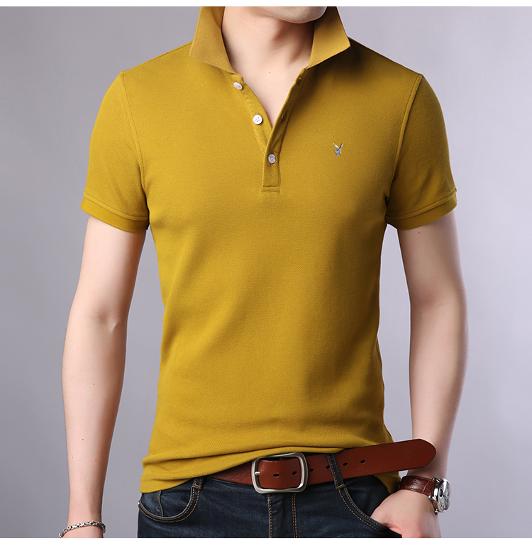 Playboy Mùa Hè Bông Ngắn Tay Áo T-Shirt Nam Casual Ve Áo Màu Rắn T-Shirt Thanh Niên Xu Hướng Polo Shirt