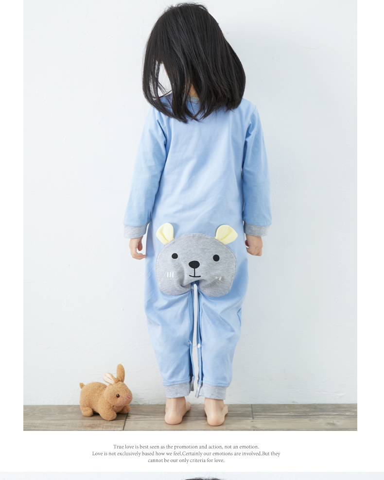 Shang Bao Mai mùa xuân mới cho trẻ em đồ ngủ một mảnh cotton dài tay cho bé trai và bé gái bodysuit cho bé